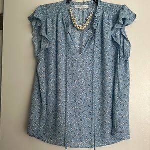NWOT Sweet Rain Light Blue floral Blouse